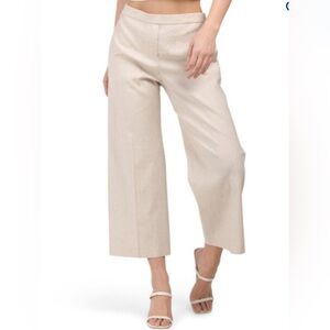 THEORY WIDE PULL ON pants size large color wheat melange caliver 2